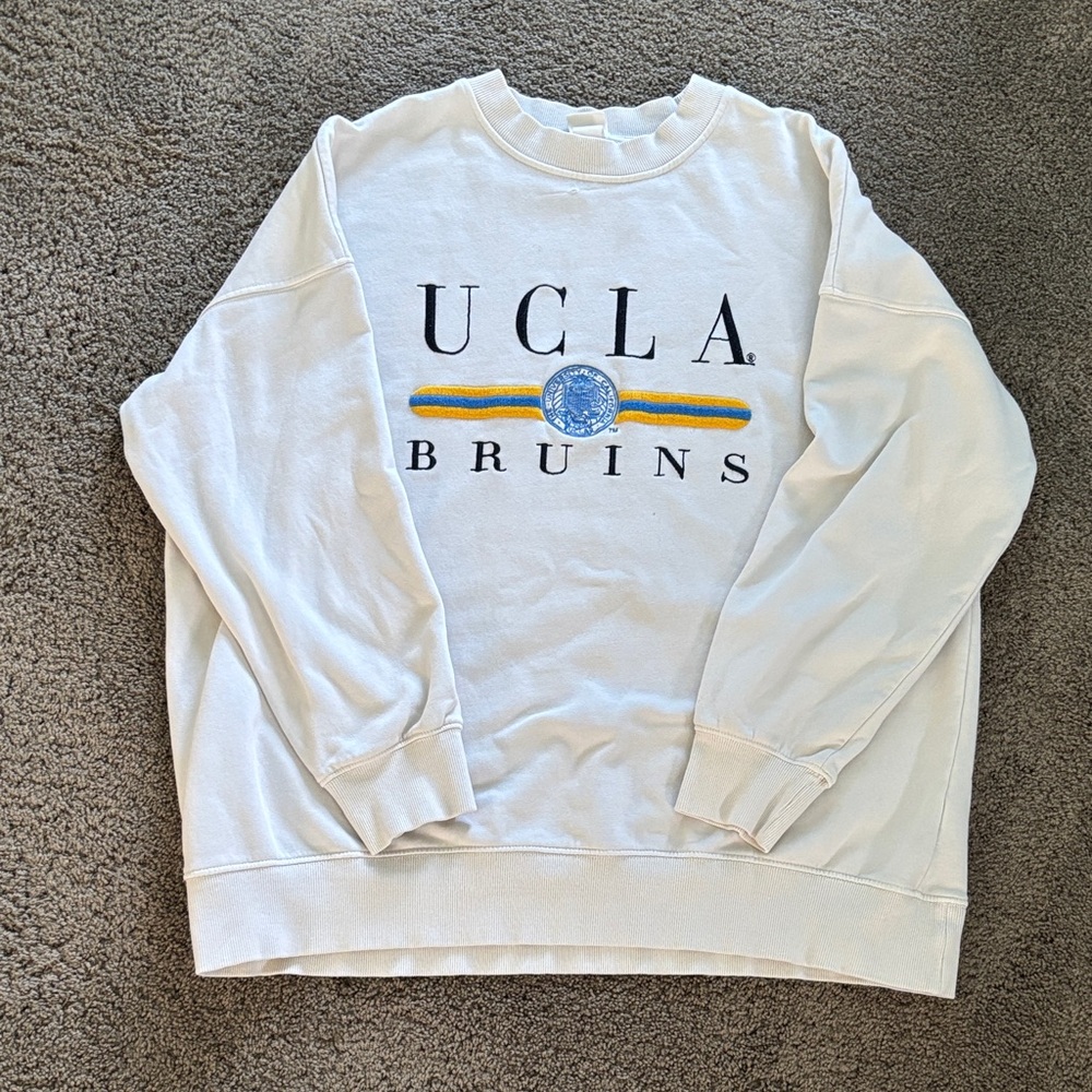 H&M White UCLA Bruins Crewneck Sweater